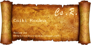 Csiki Roxána névjegykártya